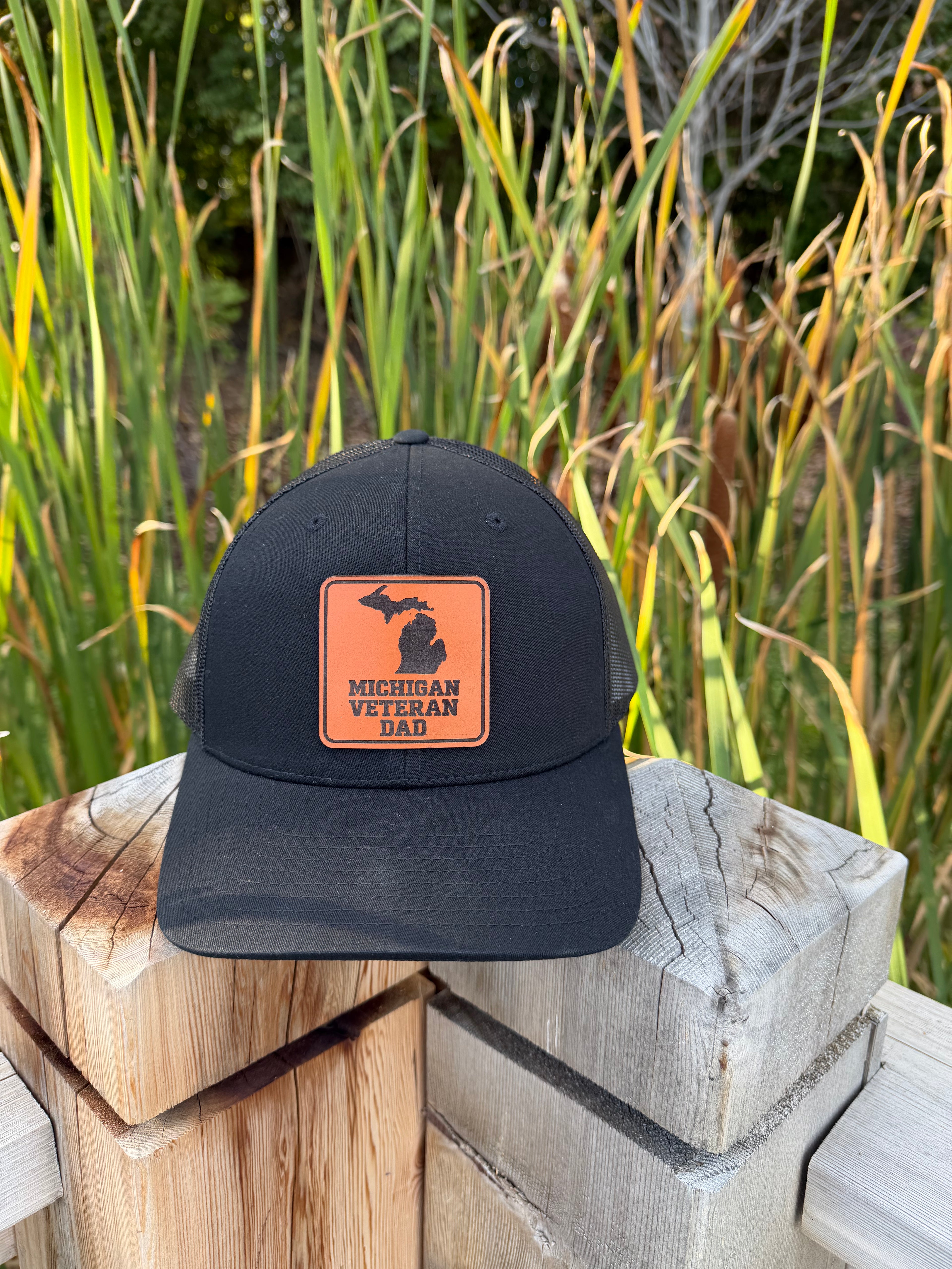 Michigan Veteran Dad Leather Patch Hat | Richardson 112